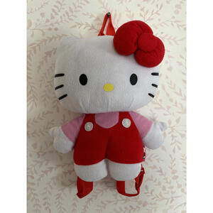 Vintage Hello Kitty Plush Backpack - Cute Red/Pink Design